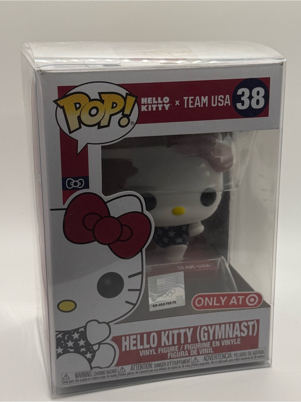 Hello Kitty Team USA Gymnast Vinyl Figure - White, Red, Blue